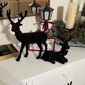 Black Reindeer Holiday Decor Set of 2